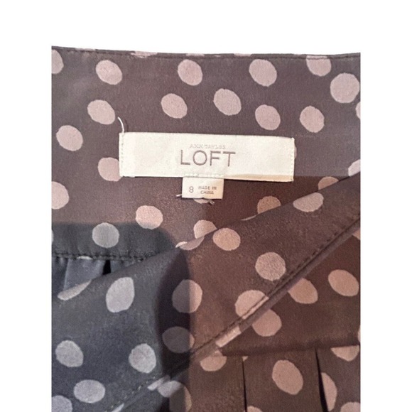 Ann Taylor LOFT Skirt Size 8 Polka Dot Pleats Short Mini School Work Party NWOT - Picture 9 of 16